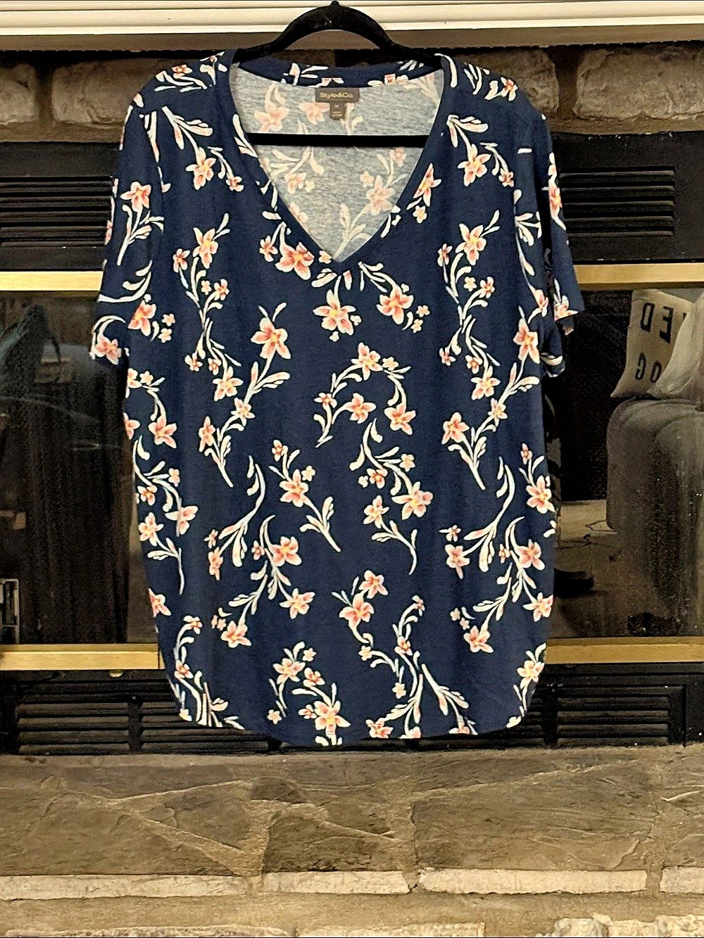 Style&Co. Floral V-Neck Tunic Size 3X Like New